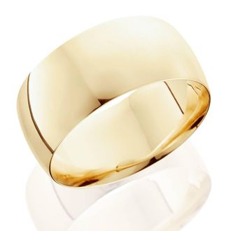 Pompeii3 10mm Dome High Polished Wedding Band 14K Yellow Gold Size Selectable