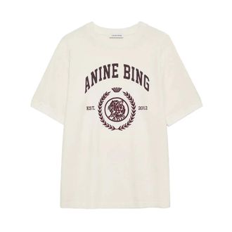 Anine Bing Tops, Dames, Beige, XS, Katoen, Jaylin Tee