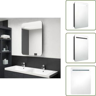 vidaXL The Living Store Armadietto Bagno con Specchio e LED Nero Lucido 60x11x80 cm - Armadietto con specchio