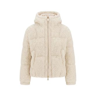 Moncler Jassen, Dames, Beige, XS, Leer, Cristallin Jacket