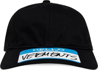 VETEMENTS Logo-Patch Cap - unisex - Petten - Zwart - ONE Size - Katoen - Accessoires