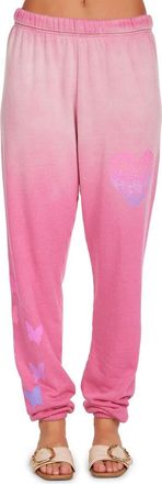 Lauren Moshi Nika Ombre Butterfly Heart Sweatpants in Pink Ombre at Nordstrom, Size Medium
