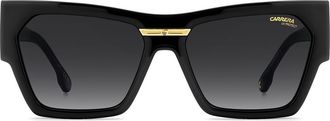 Carrera Victory 57mm Gradient Rectangular Sunglasses in Black/Dark Grey at Nordstrom