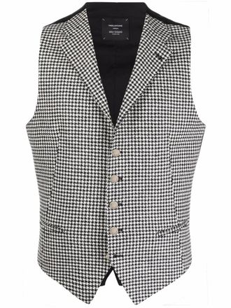 Tagliatore houndstooth single-breasted waistcoat - Black