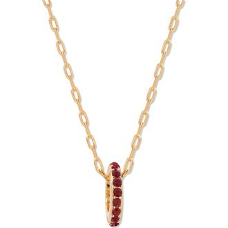 Brook & York Gabby Birthstone Necklace in Gold/Jan at Nordstrom