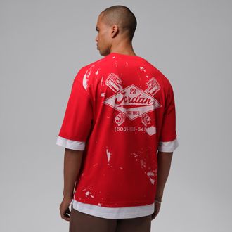 Nike Jordan Mens Jordan Brooklyn Graphic T-Shirt in Red | IO0125-657