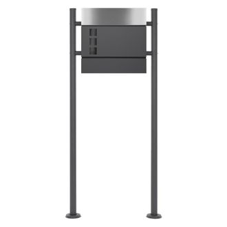 ECD Germany Buz&oacute;n, antracita/plata, de acero inoxidable