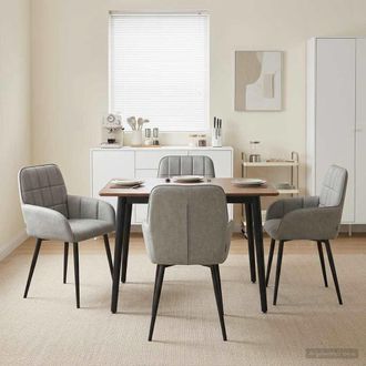 vidaXL Vidaxl Sedie Da Pranzo 4 Pz Velluto Grigio Chiaro 56.5 X 50 X 85 Cm