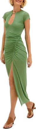 Vix Anaya Ruched Cover-Up Dress in Green at Nordstrom, Size X-Large