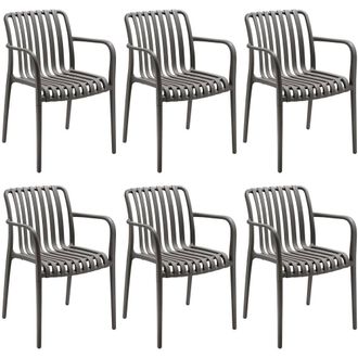 TecTake Garden Chairs Alcudia in Dark Grey | Size: 6 Person