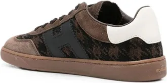 Hogan Houndstooth Suede-Leather Sneaker - Brown