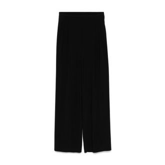 Norma Kamali Dames, Broeken, Zwart, Maat: S Zijde