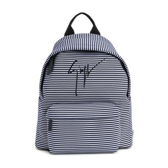 Giuseppe Zanotti Signature Logo Rugzak Blauw/Wit - Heren - Rugzakken - Veelkleurig - ONE Size - Tassen