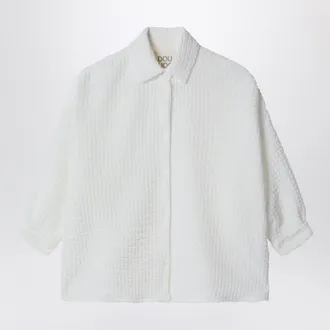 Douuod Camicia Aneto bianca in tessuto goffrato