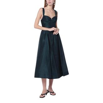 Zimmermann Rebellion Drape Midi Dress - female - Zimmermann - Midi Dresses - Green - S - Dresses