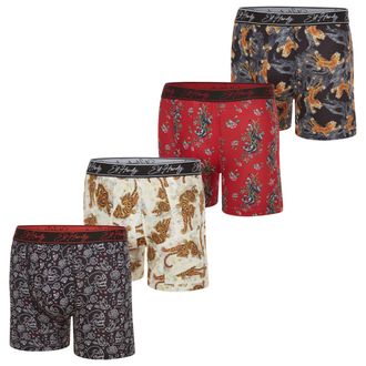 Ed Hardy Mens Boxer Briefs Active Stretch Breathable Underwear, Comfortable Gym Boxer Briefs Multipack, 4pk - Skulls, Tiger, Leopard, Panther, XXL