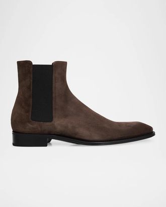Saint Laurent Men & apos;s Wyatt Suede Chelsea Boots