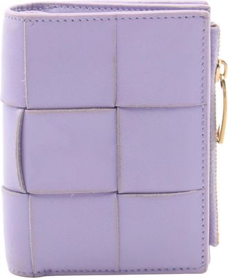 Bottega Veneta Purple Leather Wallet (Bi-Fold) (Pre-Owned)