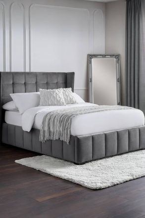 Julian Bowen Gatsby Upholstered Bed in Grey | Size: Double