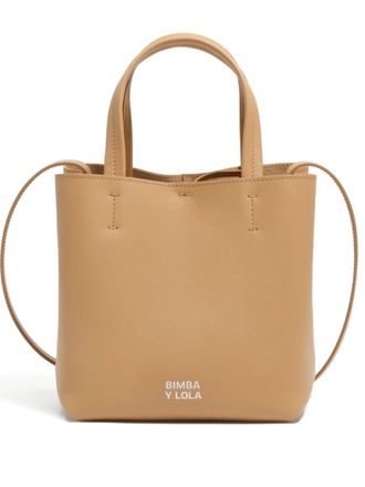 Bimba & Lola small Chihuahua leather tote bag - women - PU-Coated Cow Leather/Polyester/Polyurethane - One Size - Neutrals