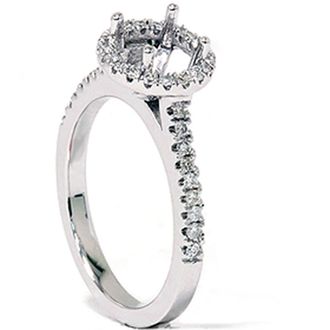 Pompeii3 1/3ct Pave Diamond Engagement Semi Mount Ring 14K White Gold Size Selectable
