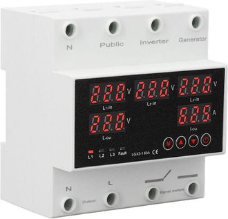 OEM Interruptor De Transferencia Autom&aacute;tica Trif&aacute;sico De 4 Hilos, Protector De Voltaje De Cambio De 63 A Con Generador De Pantalla Led E Inversor Ac220v