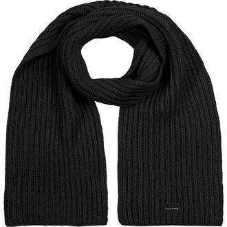 Cole Haan Chunky Knit Scarf in Caviar at Nordstrom Rack
