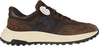 Hogan Dark Brown Suede Hyperlight Mesh Sneakers