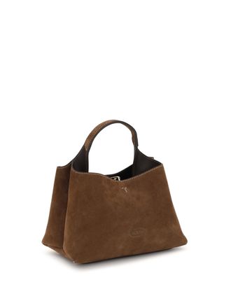 Tod's Womens Suede Handbag 246f Calf Leather Bos Taurus Handbags Hand Bags