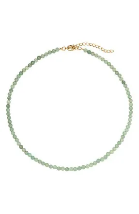 Jennifer Behr Ersa Semiprecious Stone Necklace in Aventurine at Nordstrom