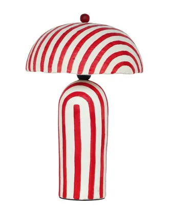TOV Furniture Tov Furniture Maiori Red Striped Papier Mache Table Lamp