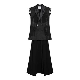 sacai Vest - female - Sacai - Maxi Dresses - Black - M - Dresses