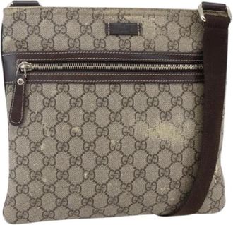 Gucci Pre-owned Vintage Leren Crossbodytas - Dames - Vintage Schoudertas - Beige - ONE Size - Leer - Vintage