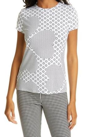 Ted Baker Print Fitted T-Shirt in White at Nordstrom Rack, Size 2 (Fits Like 4-6 Us)