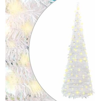 vidaXL &Aacute;rbol De Navidad Artificial Desplegable 200 Led Blanco 210 Cm Vidaxl
