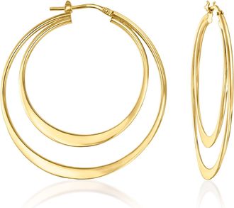 Ross-Simons Italian 18kt Gold Over Sterling Double-Hoop Earrings