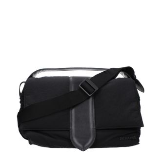 Jacquemus Herrens Umh&auml;ngetasche aus schwarzem Stoff