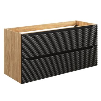 Petits Meubles Mueble bajo lavabo 2 cajones estratificado Negro marr&oacute;n