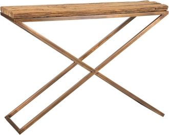Wanderlust Deco Wanderlust Deco - Recibidor De Madera Y Metal Marr&oacute;n 112x37x82