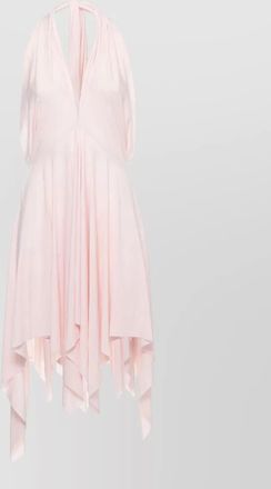 Norma Kamali knee length asymmetric halter neckline dress