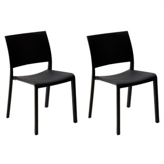 Resol Fiona Set 2 Silla Interior, Exterior Negro