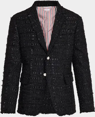 Thom Browne Men & apos;s Unconstructed Frayed Tweed Sport Coat