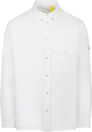 Moncler Padded Shirt Jacket - Heren - Casual Overhemden - Wit - XL - Katoen - Overhemden