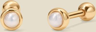 Made by Mary Bezel-Set Pearl Stud Earrings