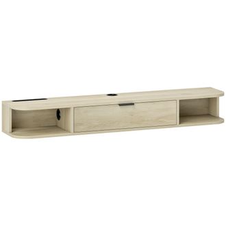 HOMCOM Mueble tv suspendido 120x24x16 cm madera natural