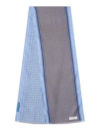 Robert Talbott Niven Houndstooth Scarf in Grey Blue at Nordstrom