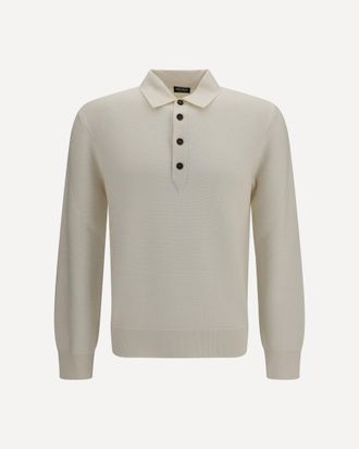 Ermenegildo Zegna Long-sleeve cashmere Polo Shirt Male 50