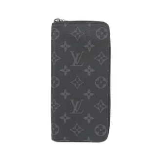 Louis Vuitton Black Coated Canvas Long Wallet (Bi-Fold) (Pre-Owned)