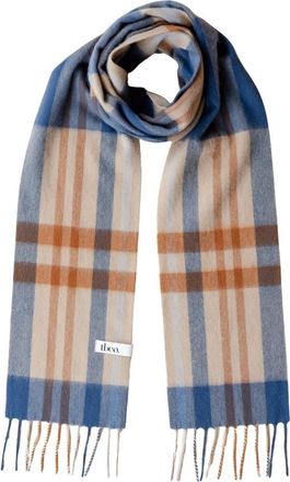 TBCo Lambswool Checkered Skinny Scarf in Camel Tartan at Nordstrom, Size Small