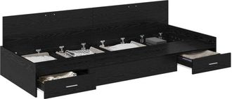 vidaXL Estructura De Cama Roble Negro 70 X 190 Cm Madera Contrachapada Vidaxl